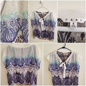 Blue and white light weight blouse